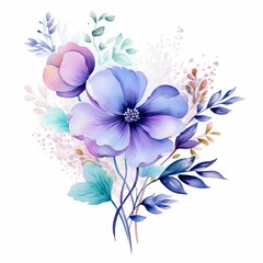 watercolor painted flower illustration. watercolor floral background