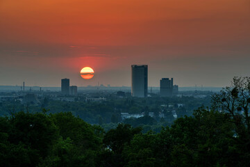 Fototapeta na wymiar Sonnenuntergang über Bonn, Germany