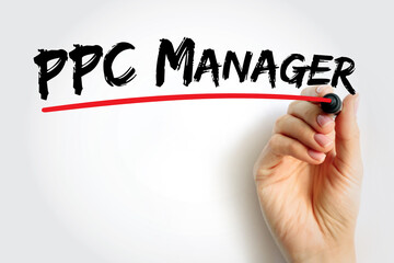 Ppc Manager text quote, concept background