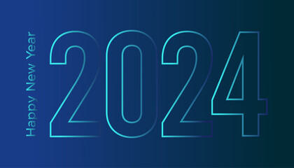 Happy new year 2024 celebration concept for greeting card banner