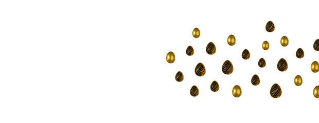 3d render illustration. Set of chocolate easter eggs