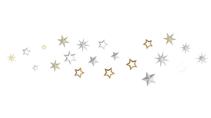Enchanted Galaxy: Experience the Splendor of a 3D Gold Stars Shower