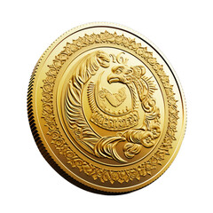 Old coin on transparent background - obrazy, fototapety, plakaty