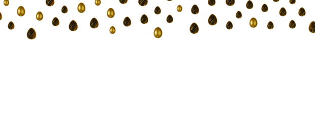 Easter eggs collection. White and gold 3d elegant design elements.