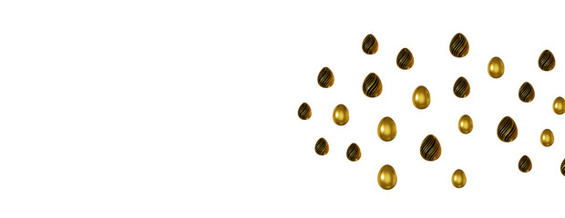 3d render illustration. Set of chocolate easter eggs