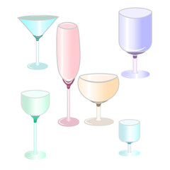  there are six different glasses