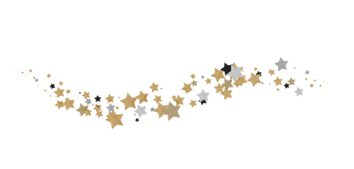 Enchanted Galaxy: Experience the Splendor of a 3D Gold Stars Shower