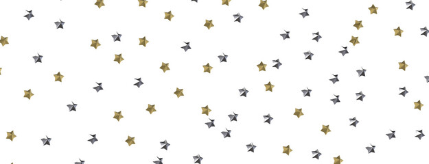 A Shower of Celestial Beauty: 3D Gold Stars Rain Illustration Bedazzles