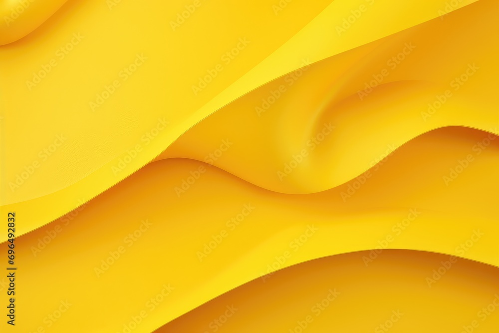 Poster yellow abstract background with smooth lines. 3d rendering, 3d illustration, abstract folded paper e