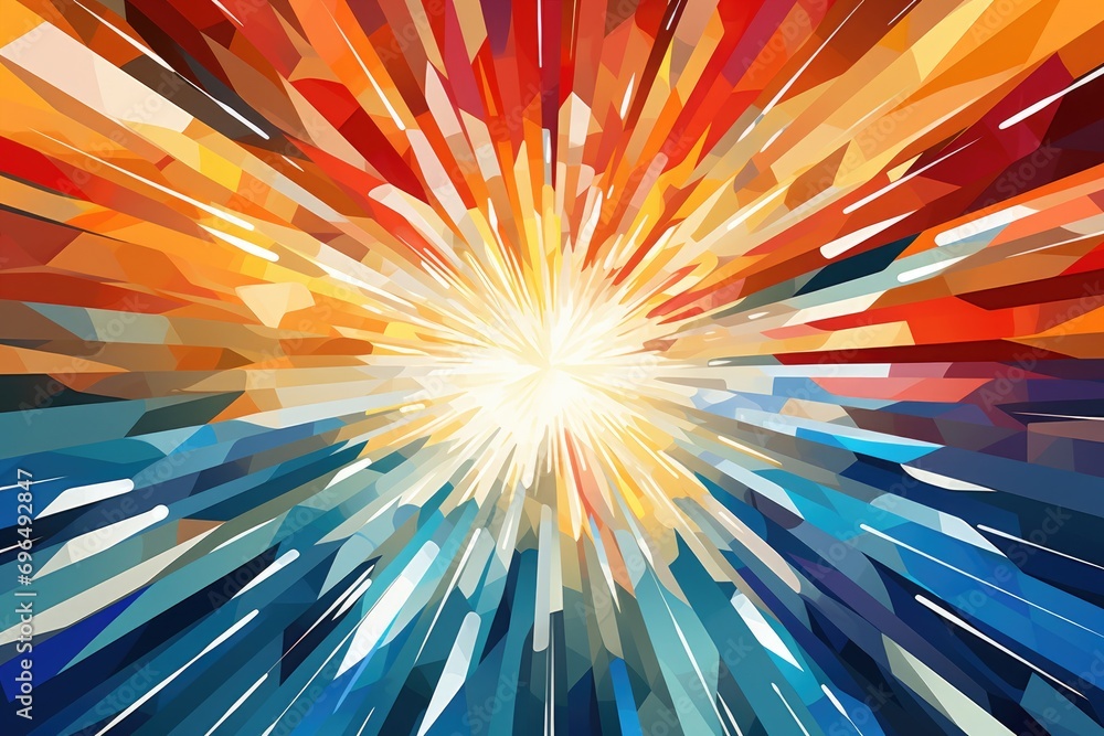 Poster abstract background with colorful rays. vector illustration. eps 10, abstract geometric background w