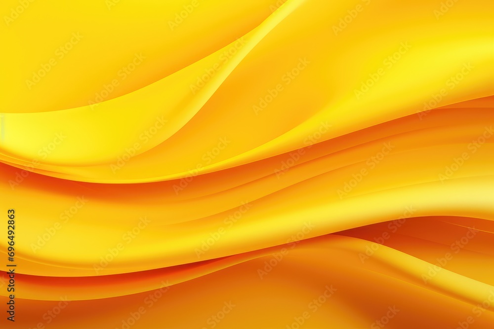 Poster abstract yellow background with smooth wavy lines. vector illustration, abstract folded paper effect