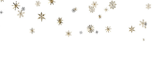 Winter Flurry: Mesmeric 3D Illustration Depicting Descending Festive Snowflakes