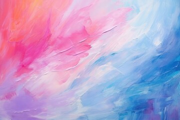 Abstract blue and pink acrylic painting on canvas. Abstract art background, Abstract rough colorful multicolored art painting texture in closeup, AI Generated
