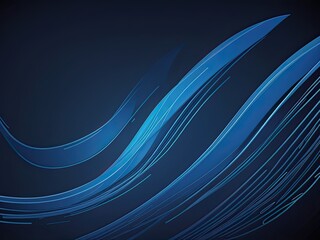 Bright blue wavy lines in a free vector style on a black background