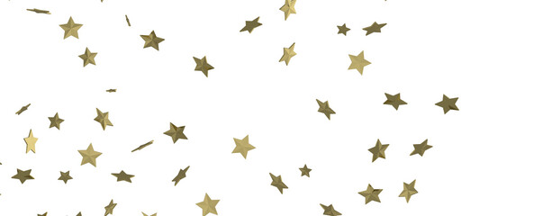 Celestial Splendor Unveiled: 3D Gold Stars Rain Illustration Enchants