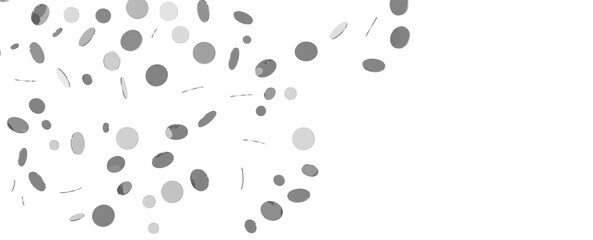 Joyful Deluge: Brilliant 3D Illustration Showcasing an Overflow of silver Confetti