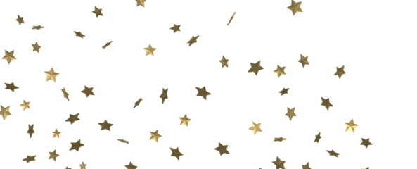 Stars - A gray whirlwind of golden snowflakes and stars. New