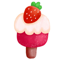 cupcake with strawberry