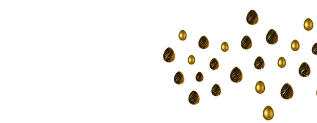 golden easter eggs; 3d rendered illustration