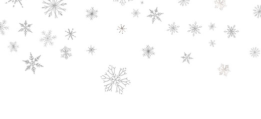 Frosty Delight: Breathtaking 3D Illustration of Falling Christmas Snowflakes