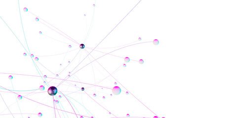 Abstract digital background of points and lines. Glowing plexus. Big data. Network or connection.