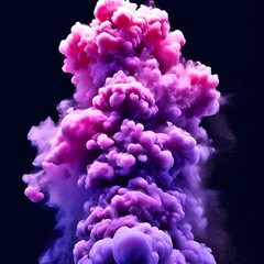 A magnificent cloud of purple smoke against a dark background - obrazy, fototapety, plakaty
