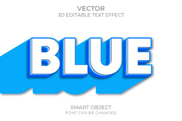 Vector 3d blue color text style effect