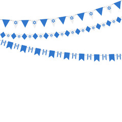 Israel festive bunting flags on white background. Party background with flags. - 696496847