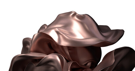 Golden Threads: Abstract 3D Cloth Illustration for Luxurious Designs