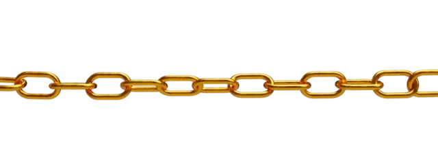 Foto op Plexiglas thick gold link chain on transparent background © Layerform
