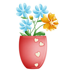 flower in pot illustration 