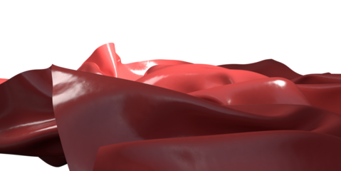 Flowing red cloth background, 3d rendering.