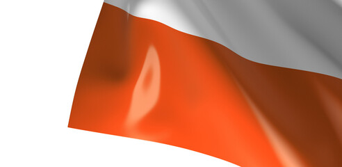  3d rendering of a Poland flag
