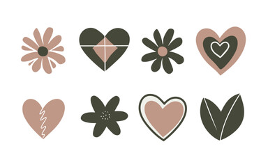 Abstract hearts vector clipart. Valentine's day vector clipart.