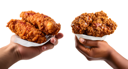 Hand Holding a Crispy Chicken Delight