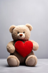 Obraz premium Generative AI illustration of romantic teddy bear