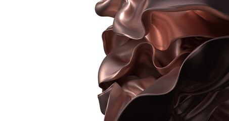 Golden Threads: Abstract 3D Cloth Illustration for Luxurious Designs