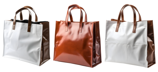 set of plain, premium and shiny shopping bags