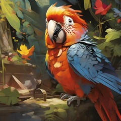 Macaw parrot illustration 