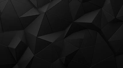 Fotobehang Abstract polygonal space low poly dark background with connecting dots and lines. © alexkich