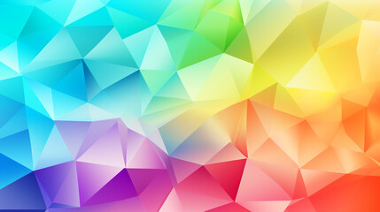 Obraz premium Watercolor-style polygon background in light rainbow colors