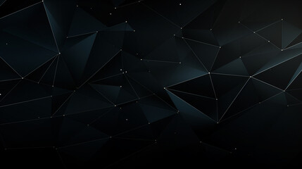 Abstract polygonal space low poly dark background with connecting dots and lines. - obrazy, fototapety, plakaty