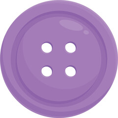 Purple button icon cartoon vector. Craft art tailor. Top style twine