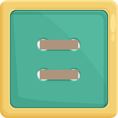 Square colorful button icon cartoon vector. Top classic denim. Tailor garment