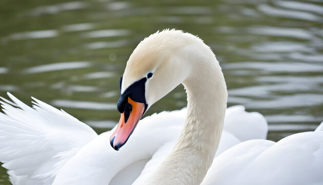 Close-up photo of white swan