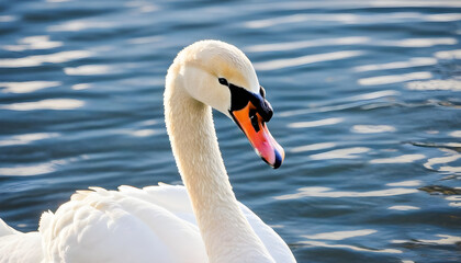 Obraz premium Close-up photo of white swan