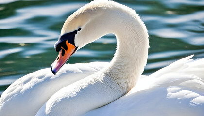 Obraz premium Close-up photo of white swan