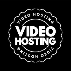 Video Hosting text stamp, concept background