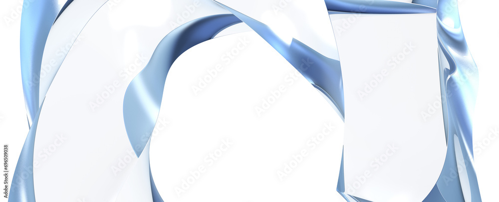 Aufkleber ebb and flow: abstract 3d blue wave illustration symbolizing balance and change