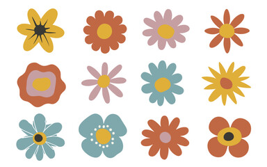 Fototapeta na wymiar Abstract flowers vector clipart. Spring illustration.